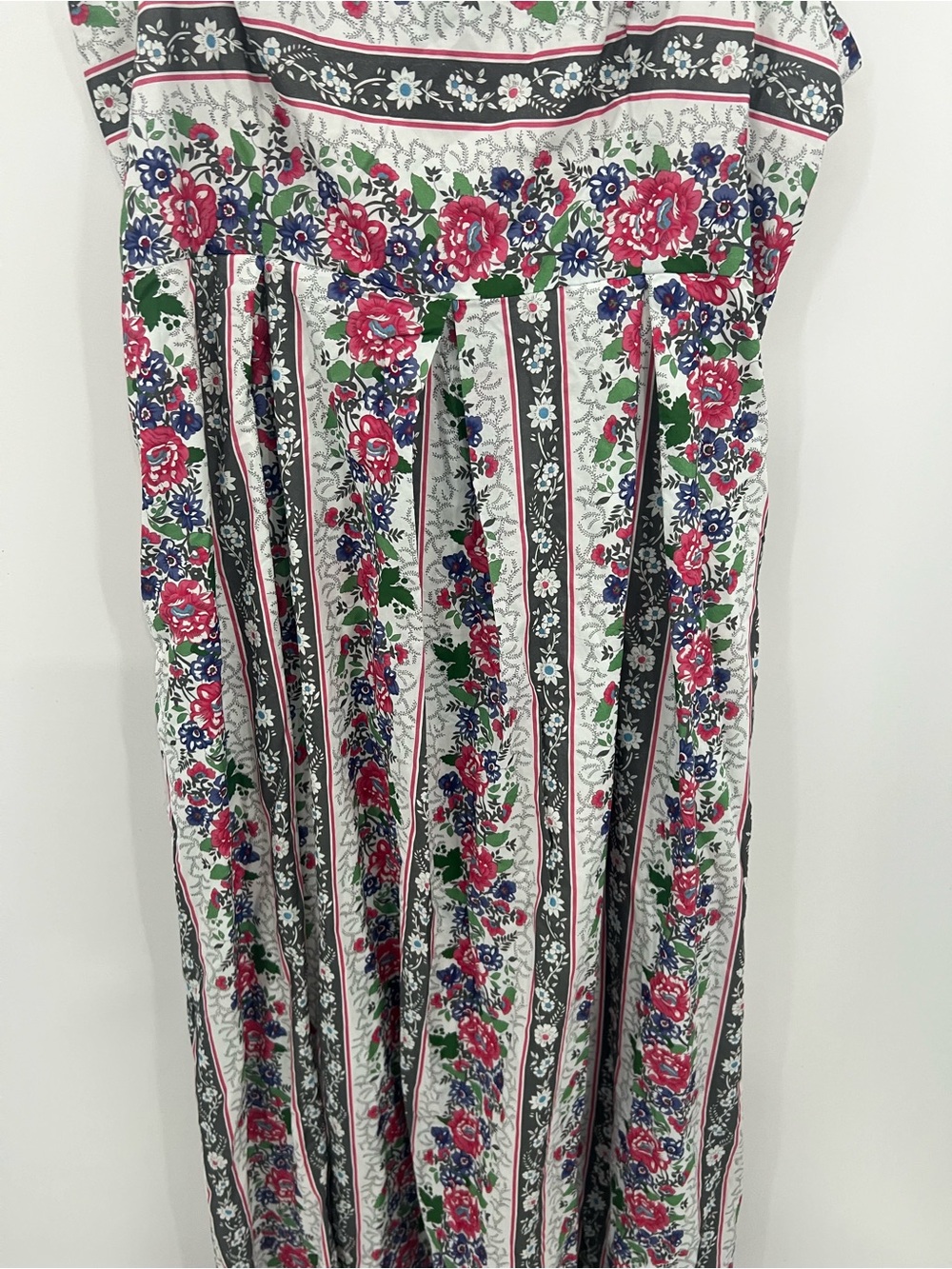 Modcloth White Maxi Dress with Pink & Green Floral Stripes - Picture 6 of 16